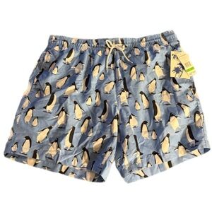 NWT Trunks Surf & Swim Penguin Print Swim Trunks